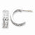 Sterling Silver CZ Half Hoop Post Earrings
