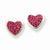 Sterling Silver Pink CZ Heart Post Earrings