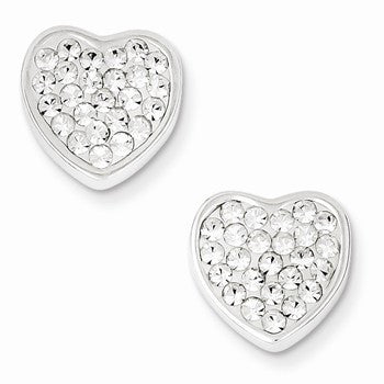 Sterling Silver w/ Stellux Crystal Hear, Jewelry Earrings