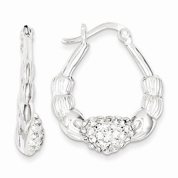 Sterling Silver w/ Stellux Crystal Scallop Earrings