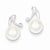 Sterling Silver Freshwater Cultured Pearl CZ Post Earrings