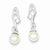 Sterling Silver CZ Simulated Pearl Post Earrings