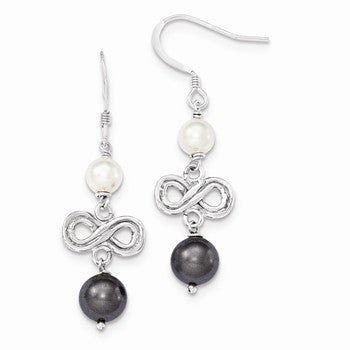 Sterling Silver Dk Grey Freshwater Cultured Pearl Earrings