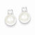 Sterling Silver CZ Simulated Pearl Post Earrings