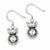 Sterling Silver Grey Syn. Pearl CZ Crown Earrings