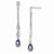 Sterling Silver Black Freshwater Cultured PearlCZ Post Drop Earring, Jewelry Earrings