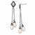 Sterling Silver Antiqued CZ Freshwater Cultured Pearl Earrings