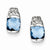 Sterling Silver Blue Clear CZ Post Earrings