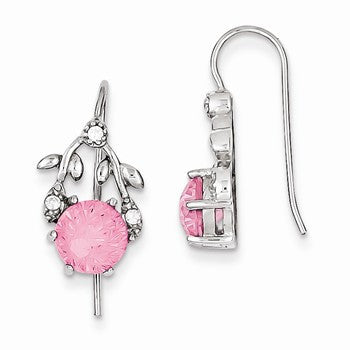 Sterling Silver CZ Pink CZ Earrings