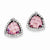 Sterling Silver Pink CZ Trillion Post Earrings