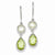 Sterling Silver Light Green Yellow CZ Dangle Earrings