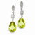 Sterling Silver Light Green CZ Dangle Post Earrings