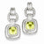 Sterling Silver Light Green CZ Dangle Post Earrings
