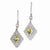 Sterling Silver Yellow Clear CZ Dangle Earrings