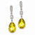 Sterling Silver Yellow CZ Dangle Post Earrings