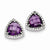 Sterling Silver Purple CZ Trillion Post Earrings