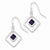 Sterling Silver Diamond Shaped Purple CZ Earrings