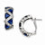 Sterling Silver Dark Blue CZ Omega Back Earrings