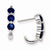 Sterling Silver Blue Glass J-Hoop Post Earrings
