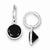 Sterling Silver Black CZ Dangle Hoop Earrings
