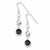 Sterling Silver Clear, Smokey Black CZ Dangle Earrings