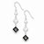 Sterling Silver Clear & Black CZ Dangle Earrings