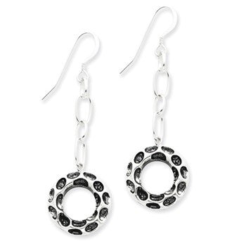 Sterling Silver Fancy Circle Earrings