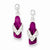 Sterling Silver Pink Enameled CZ Flip Flop Post Earrings