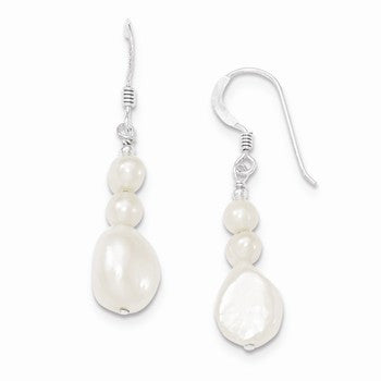 Sterling Silver Freshwater Cultured Pearl Dangle Earrings