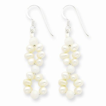 Sterling Silver White /Freshwater Cultured Pearl Earrings