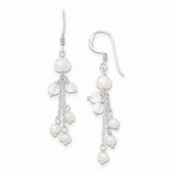 Sterling Silver Freshwater Cultured Pearl & Crystal Earrings