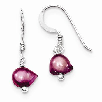 Sterling Silver Pink Freshwater Cultured Pearl Earrings