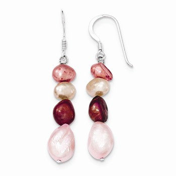 Sterling Silver Freshwater Cultured Pearl Multi-Color Earrings
