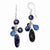 Sterling Silver Blue S&stone/Dark Blue Freshwater CulturedPearl Earrings