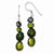 Sterling Silver Dk Green/Blk/Green/Olivine Cultured Pearl Earrings