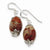 Sterling Silver Red  Antiqued Earrings
