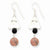 Sterling Silver Onyx/Rhodonite Earrings
