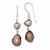 Sterling Silver Light Purple Brown Freshwater Cultured Pearl Earrings