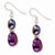 Sterling Silver Dark Purple Freshwater Cultured Pearl Earrings