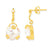 Sterling Silver 1 micron Gold Plated clear CZ Post Earrings