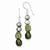 Sterling Silver Green Freshwater Cultured Pearl Earrings