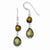 Sterling Silver Copper & Olivine Freshwater Cultured Pearl Earrings