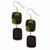 Sterling Silver Green Brown  Earrings