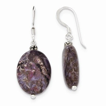 Sterling Silver Dark Charoite Earrings