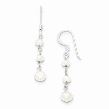 Sterling Silver White Freshwater Cultured Pearl Earrings