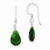 Sterling Silver Dark Green Crystal Dangle Earrings