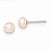 Sterling Silver 7-7.5mm Peach Freshwater CulturedButton Pearl Earrings