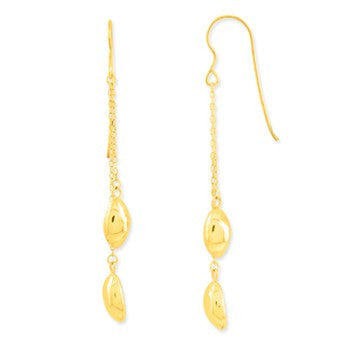 sterling silver double dangle w/ pear elements Earring on fw w/ 1 mic GP, Jewelry Earrings