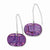 Sterling Silver Pink, Purple Round Dichroic Glass Dangle Earrings