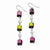 Sterling Silver Pink Yellow Dichroic Glass w/ Pearls Dangle Earrings